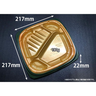 リスパック 弁当容器 バイオ マウント 22-22-1B カリリ金 RHHS705 1ケース(600個(50個×12))（直送品）