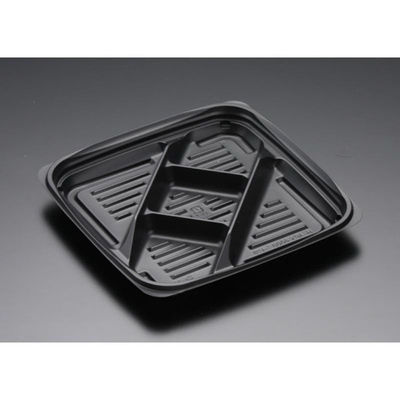 リスパック 惣菜容器 バイオデリカ H-APX 600B 仕切り5黒 RHIG151 1袋(50個)（直送品）