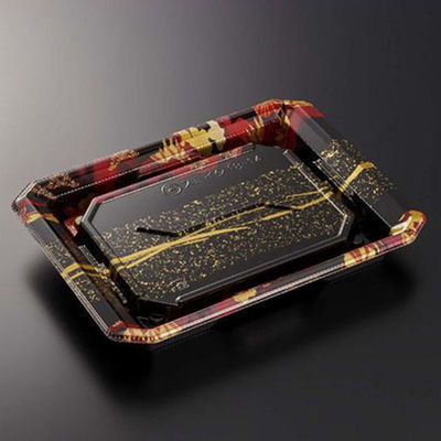 中央化学 寿司容器 HS澄板18-14 一陣R-BK 身 00114467 1ケース(800個(50個×16))（直送品）