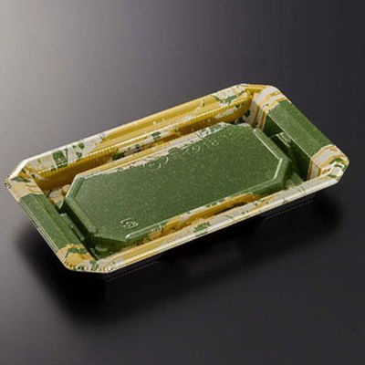 中央化学 寿司容器 HS澄板18-11 若草GN-BK 身 00114113 1袋(50個)（直送品）