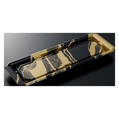 中央化学 寿司容器 HS澄板30-11 金継BK-BK 身 00650787 1ケース(600個(50個×12))（直送品）