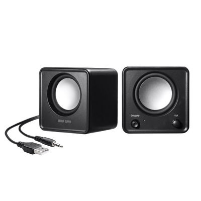 サンワサプライ  コンパクトPCスピーカー（USB電源） MM-SPL23UBK（直送品）
