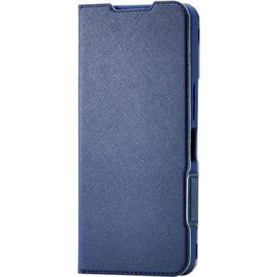 AQUOS wish5 (SH-52F) ケース レザー 手帳型 花柄 ネイビー PM-S251PLFUJNV エレコム 1個（直送品）