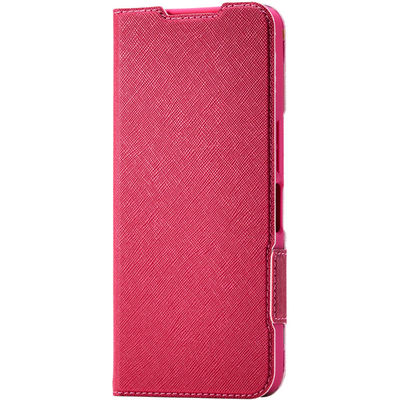 AQUOS wish5 (SH-52F) ケース レザー 手帳型 ディープピンク PM-S251PLFUJPND エレコム 1個（直送品）