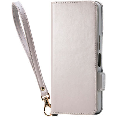 AQUOS wish5 (SH-52F) ケース ハンドストラップ付 グレージュ PM-S251PLFY4GB エレコム 1個（直送品）