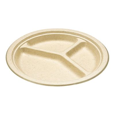 ダイモン ムギ・タケ プレート 三仕切(50枚入)26cm AGM-13 1枚(50枚) 67-5740-61（直送品）