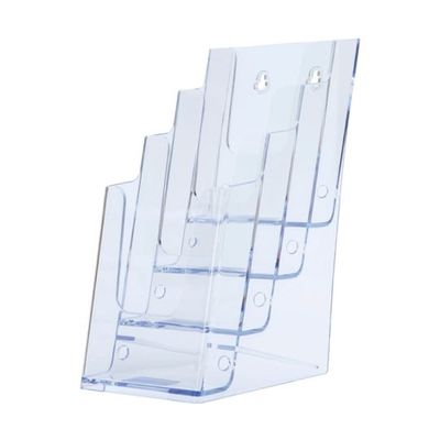 アズワン ツーウェイパンフレット立て 透明 パンフレットスタンドA4 三ツ折 4段 68-0986-86 1個（直送品）