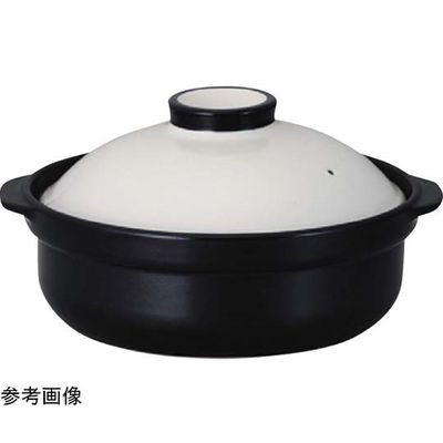 スギコ産業 IH耐熱鍋 ホワイト/ブラック 9号 67-8140-71 1個（直送品）