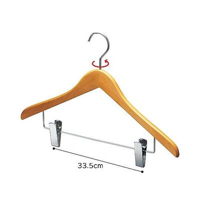 アズワン 木製コーディネートハンガー ナチュラルボトム下型クリップ付 10本 67-9300-90 1セット(10本)（直送品）