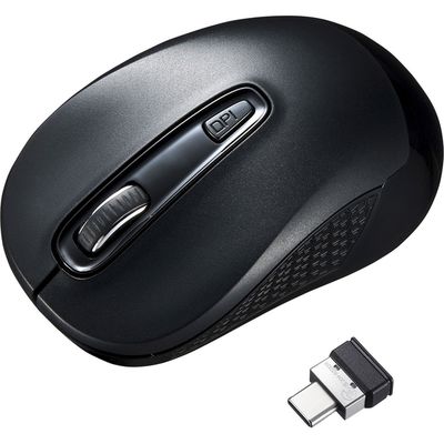 ワイヤレスマウス　無線　3ボタン　中型サイズ　ブルーLED　MA-WBLC41BK　サンワサプライ　1個（直送品）