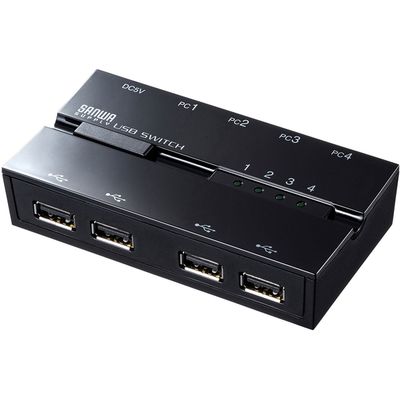 サンワサプライ 磁石付きUSB2.0手動切替器(ハブ付き・4回路) SW-US44HMG 1個（直送品）