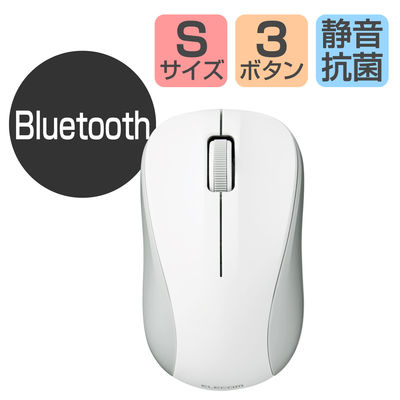 Bluetoothマウス 静音マウス 無線 ワイヤレス 3ボタン 抗菌 Sサイズ 白 M-BY10BRSKWH エレコム 1個（直送品）