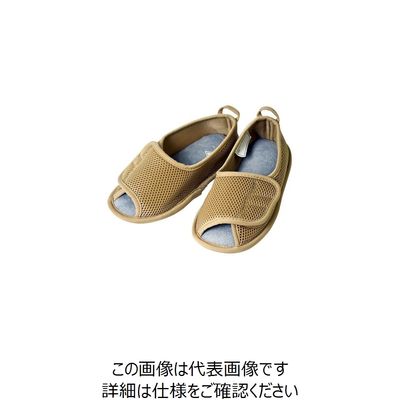 ひまわり ささえルームシューズ(つま先開きタイプ) ベージュ M B00301 1足 7-8534-01（直送品）
