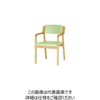 グローリープラン スタッキングチェア 全ひじ付(2脚入) グリーン Care-116-AC AL-G 1箱(2脚) 7-8884-02（直送品）
