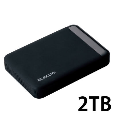 HDD 外付け 2TB ハードウェア暗号化 パスワード保護 USB3.0 ELP-EEN020UBK エレコム 1個（直送品）
