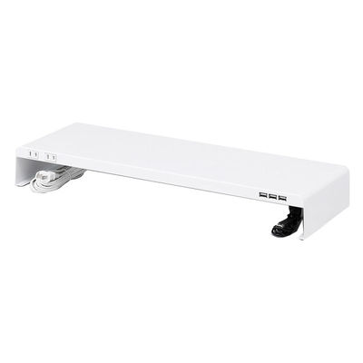 サンワサプライ 電源タップ+USBポート付き机上ラック（W600×D200mm ホワイト） MR-LC202WN 1台（直送品）