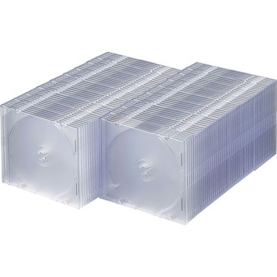 サンワサプライ Blu-ray・DVD・CDケース(スリムタイプ・100枚セット・クリア) FCD-PU100CLN 1個（直送品）
