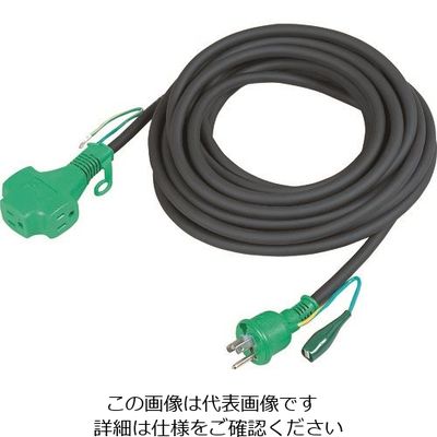 日動工業 NICHIDO トリプルポッキン延長コード アース付 10m VCT1.25×3 黒 PPTVS-10E-BK 1本（直送品）