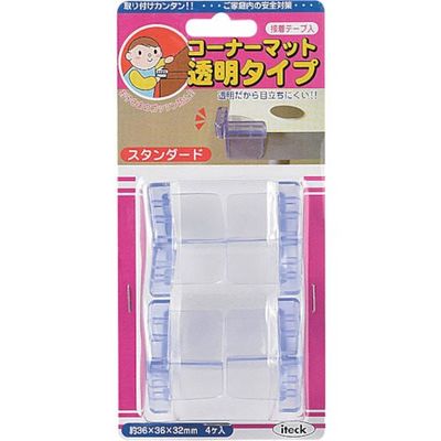 アイテック 光 透明コーナーマット スタンダード KCT-11 1セット(40個:4個×10パック) 820-1383（直送品）