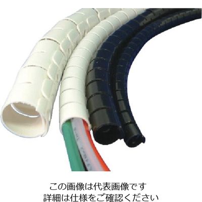 千代田通商 チヨダ ジップラップ工具付 BK(黒)内径20mm/20m ZW-20BK-20-K 1本(1巻) 808-3372（直送品）