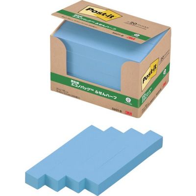 スリーエム ジャパン 3M ポスト・イット 75X12.5mm 100枚X20パッド ブルー 5601-B 1パック(2000枚)（直送品）