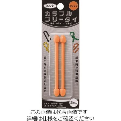 アイテック（AiTec） 光 カラフルフリータイ76×4mmオレンジ（2個入） KFRT74-3 215-4306（直送品）