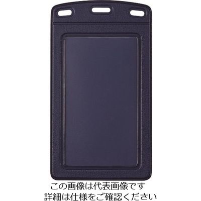 オープン工業 OP 名札用ケース レザー調 タテ名刺 青 (10枚入) NX-131-BU 1袋(10枚) 202-8082（直送品）