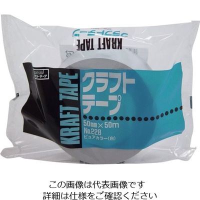 オカモト クラフトテープ NO228 ピュアカラー白 38ミリ 228W38 1セット(60巻) 808-1038（直送品）