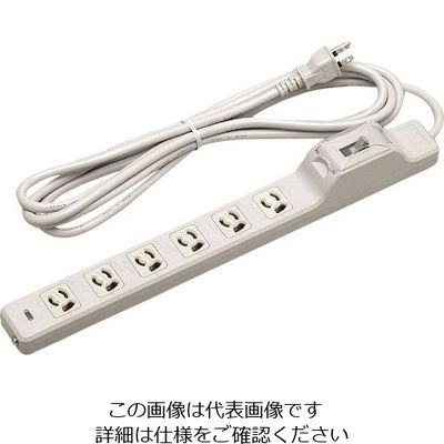 明工社 明工 15A安全ブレーカ付OA用抜け止め接地タップ6コ口コード3m MR7632TJ3 1本 146-2426（直送品）