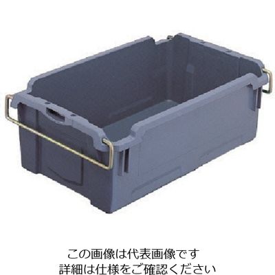 三菱ケミカル ヒシ K型コンテナ(取手付) グレー K-37 GY 1個 106-0460（直送品）
