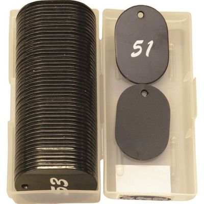 光 クロークチケット用ナンバーチケット 黒 51~100 KF71-3 1箱(50枚) 216-2222（直送品）