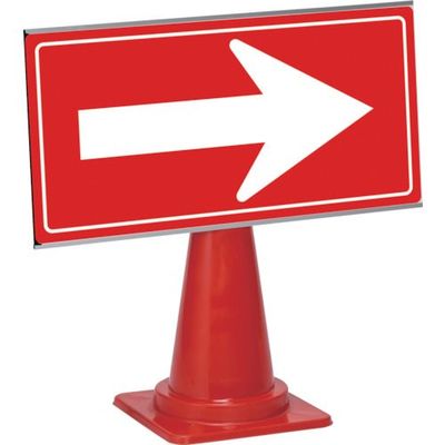 テラモト 誘導パネル(コーン用)ブラック/赤 900×450mm OT-553-172-7 1台 130-8704（直送品）