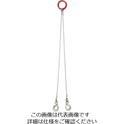 オーエッチ工業 OH 2点吊りワイヤースリング φ9mmワイヤー 長さ2m 2W9-20 1本 166-6173（直送品）