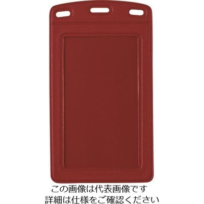 オープン工業 OP 名札用ケース レザー調 タテ名刺 赤 (10枚入) NX-131-RD 1袋(10枚) 202-8077（直送品）