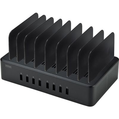 サンワサプライ USB充電スタンド(8ポート・合計19.2A・高耐久タイプ) ACA-STN74BK 1個（直送品）