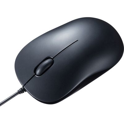 有線マウス　3ボタン　中型サイズ　ブルーLED　MA-BLC194BK　サンワサプライ　1個（直送品）