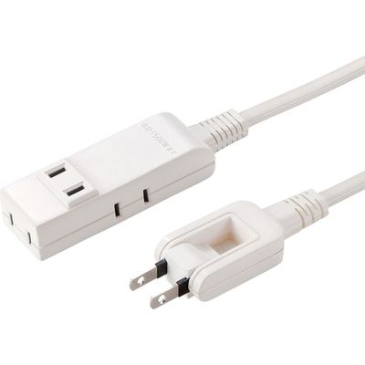 延長コード 電源タップ 0.2m 2P（ピン） 4個口 ライトグレー TAP-M802W サンワサプライ 1個（直送品）