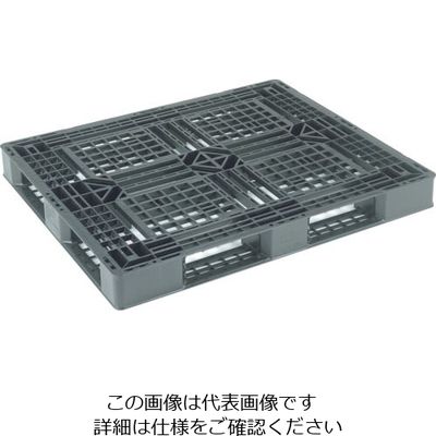 リス 輸出用ワンウェイリサイクルパレット 550305 JLーD4・1210E片面四方差し 黒 JL-D4-1210E BK 1枚（直送品）