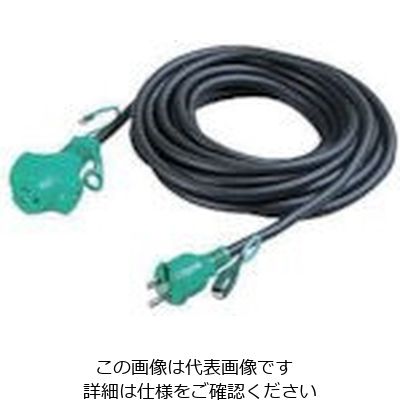 日動工業 NICHIDO トリプルポッキン延長コード アース付 20m 黒 PPT-20E BK 1本 814-7344（直送品）