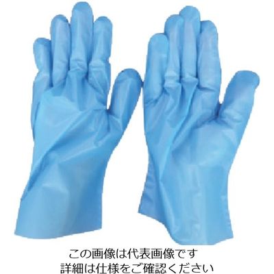 okamoto イージーグローブ738BポリLD外エンボスブルー SS 100枚入 738BSS 1セット(5000枚:100枚×50袋)（直送品）