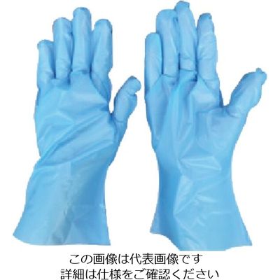 オカモト イージーグローブ735指先ピッタリブルー L 100枚入 735BL 1セット(5000枚:100枚×50箱) 808-1188（直送品）