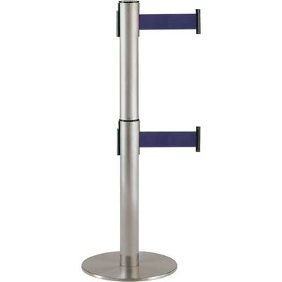 テラモト 2段式ベルトパーテーション ロイヤルブルー SU--661-620-3 1台 120-8442（直送品）