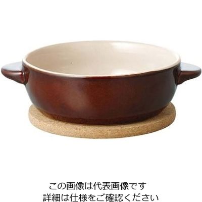 キントー ほっくり 丸グラタン 茶 16476 61-6595-07 1個（直送品）
