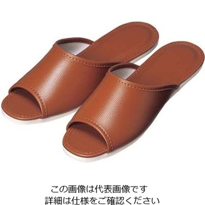 江部松商事 スリッパ(白薄底)前開き Sー322L ブラウン(013) 61-6726-80 1足（直送品）