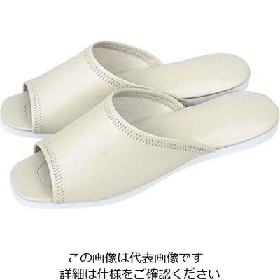 江部松商事 スリッパ(白薄底)前あき Sー322L アイボリー(112) 61-6726-81 1足（直送品）