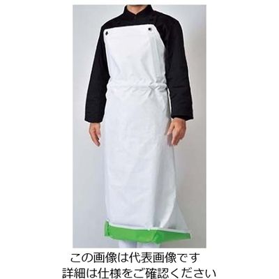 江部松商事 抗菌フィット前掛ガードロン L 白/緑 61-6731-14 1個（直送品）