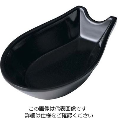 エンテック メラミン レンゲ受皿 Cー82 大 黒 61-6771-45 1個（直送品）