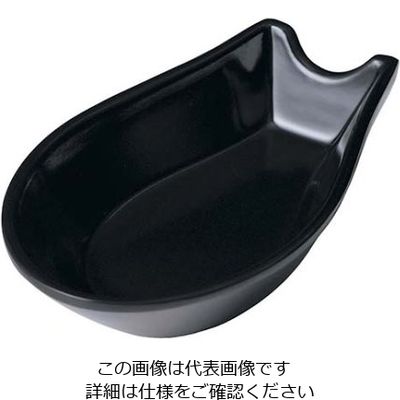 エンテック メラミン レンゲ受皿 Cー80 小 黒 61-6771-48 1個（直送品）