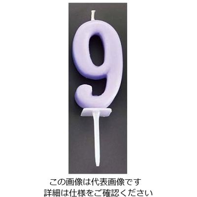 江部松商事 ナンバーキャンドル パステル(10入)9番 B7501ー07ー09LV 61-6773-64 1組(10個)（直送品）