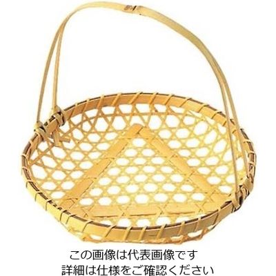 萬洋 竹製 盛カゴ 中(取手付)18ー109 φ150×155 61-6776-61 1個（直送品）
